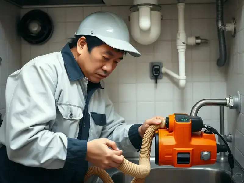 下水道つまり除去作業