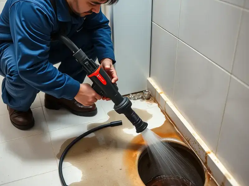 下水道つまり除去作業